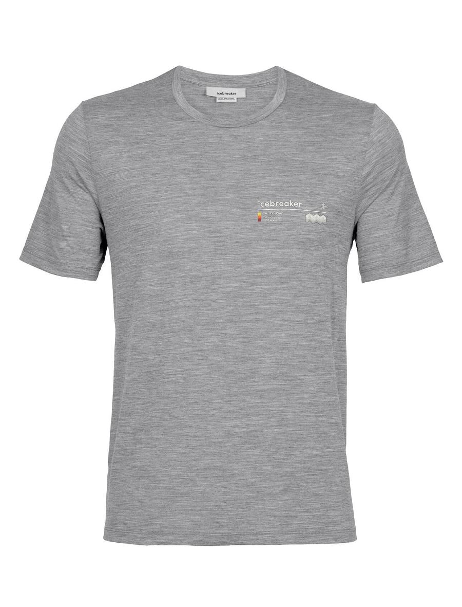 Gritstone Heather Icebreaker Merino Tech Lite II Short Sleeve Alpine Zone Men's T Shirts | AU 1178ILHS